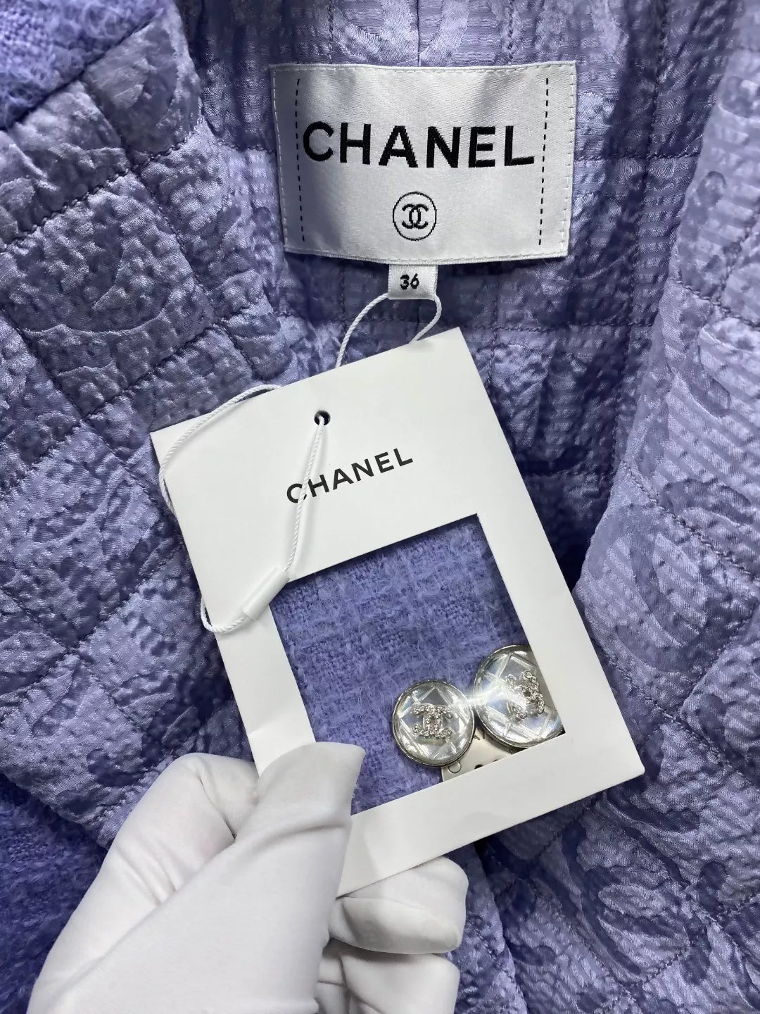 Chanel 21 purple tweed jacket