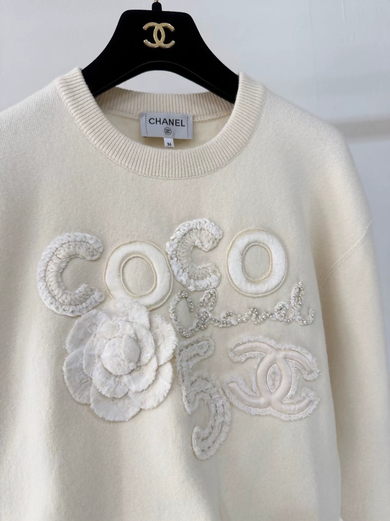 Chanel 20B ecru Double C Sweater