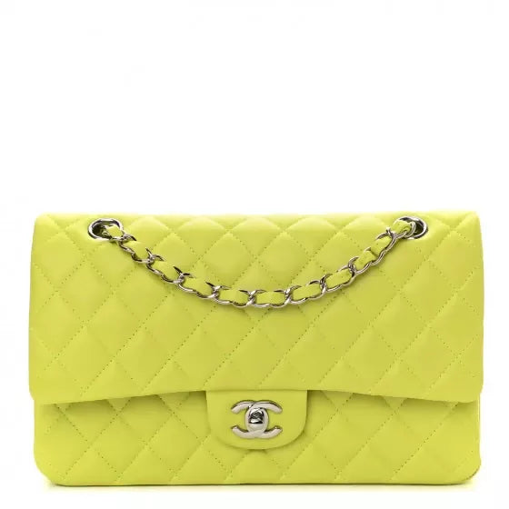 Chanel 21S Yellow Neon Lambskin Mini Classic Flap Bag