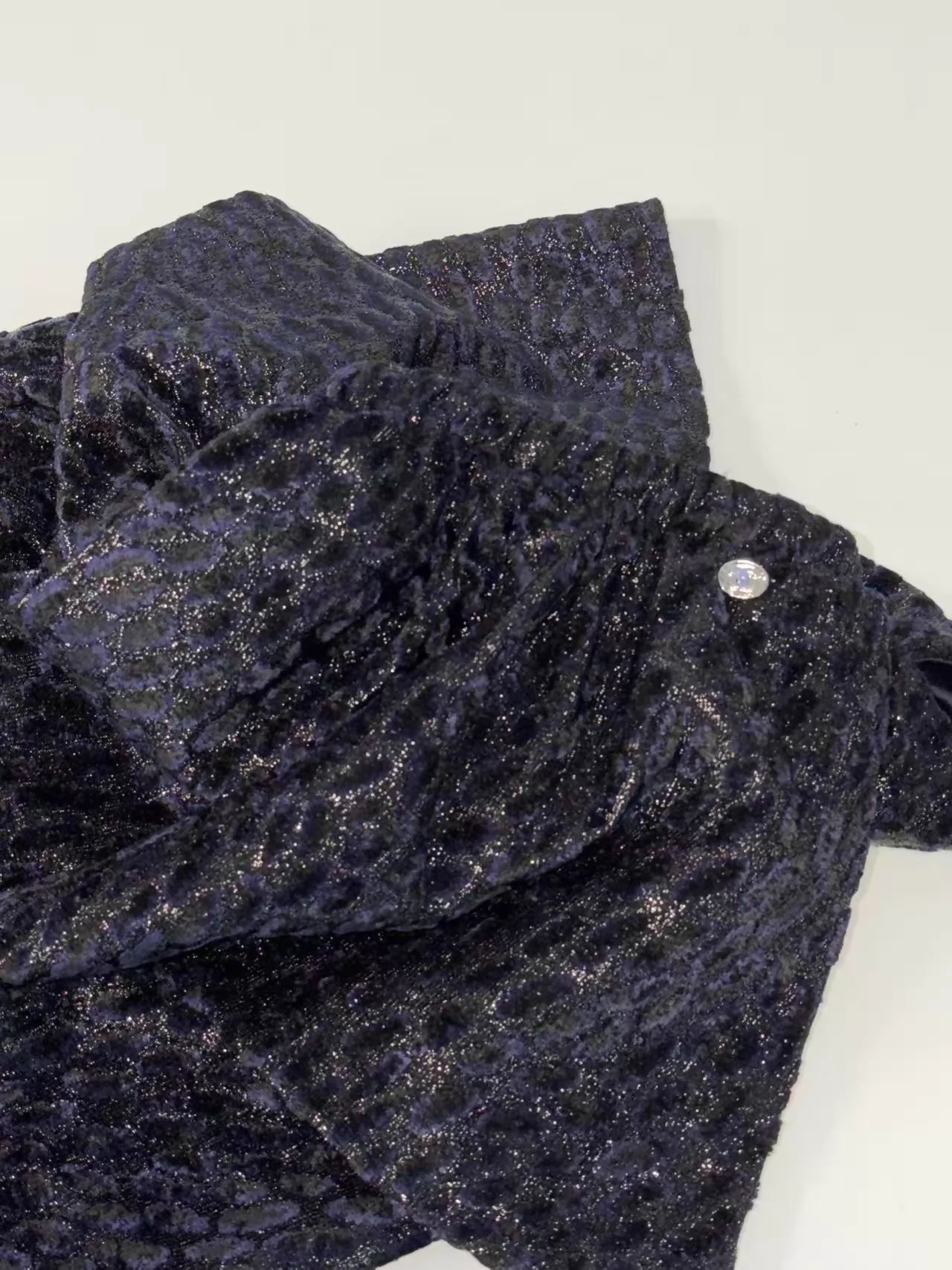 Chanel 23A Black Blue Leopard Print Midi Skirt
