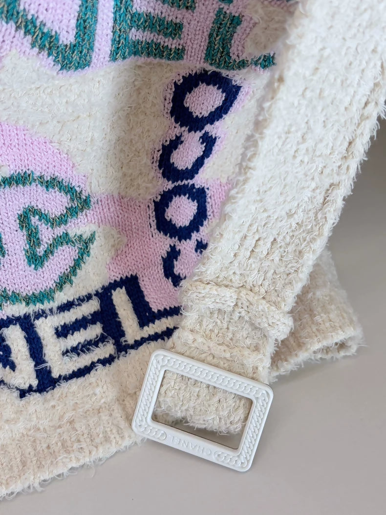 Chanel 23P Beach Colored All-Over Logo Cardigan