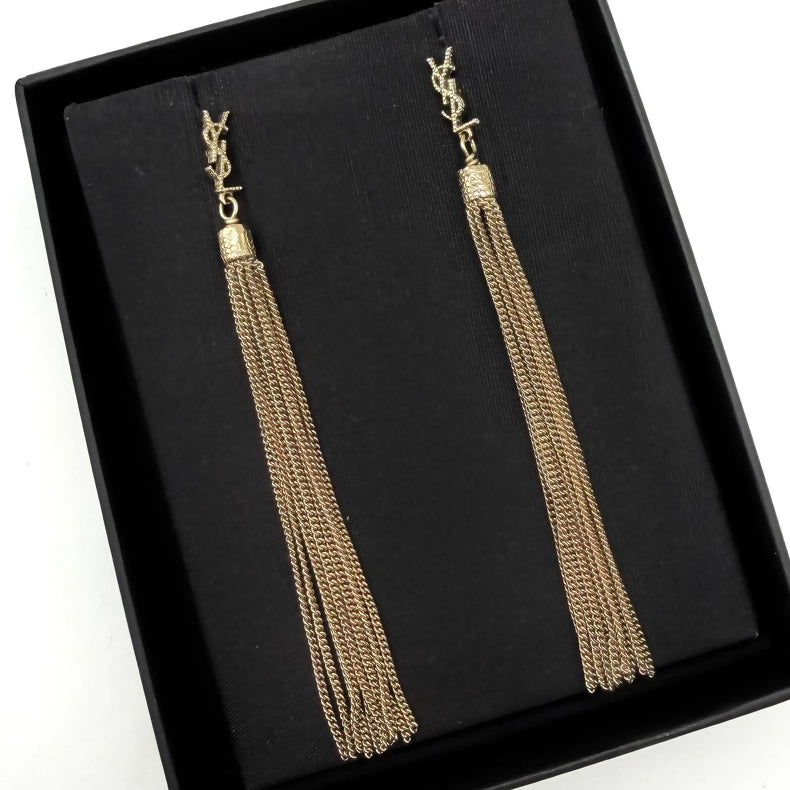 YSL gold tassel earrings