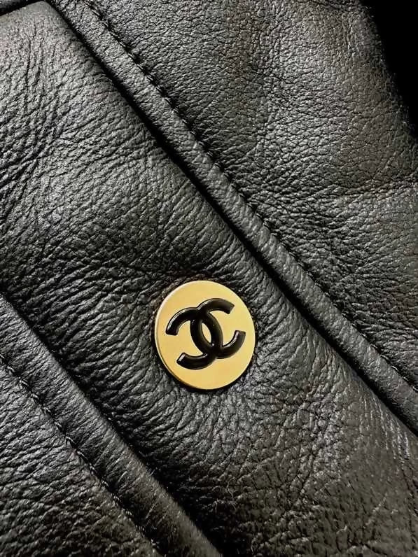 Chanel 26B black and white shearling coat