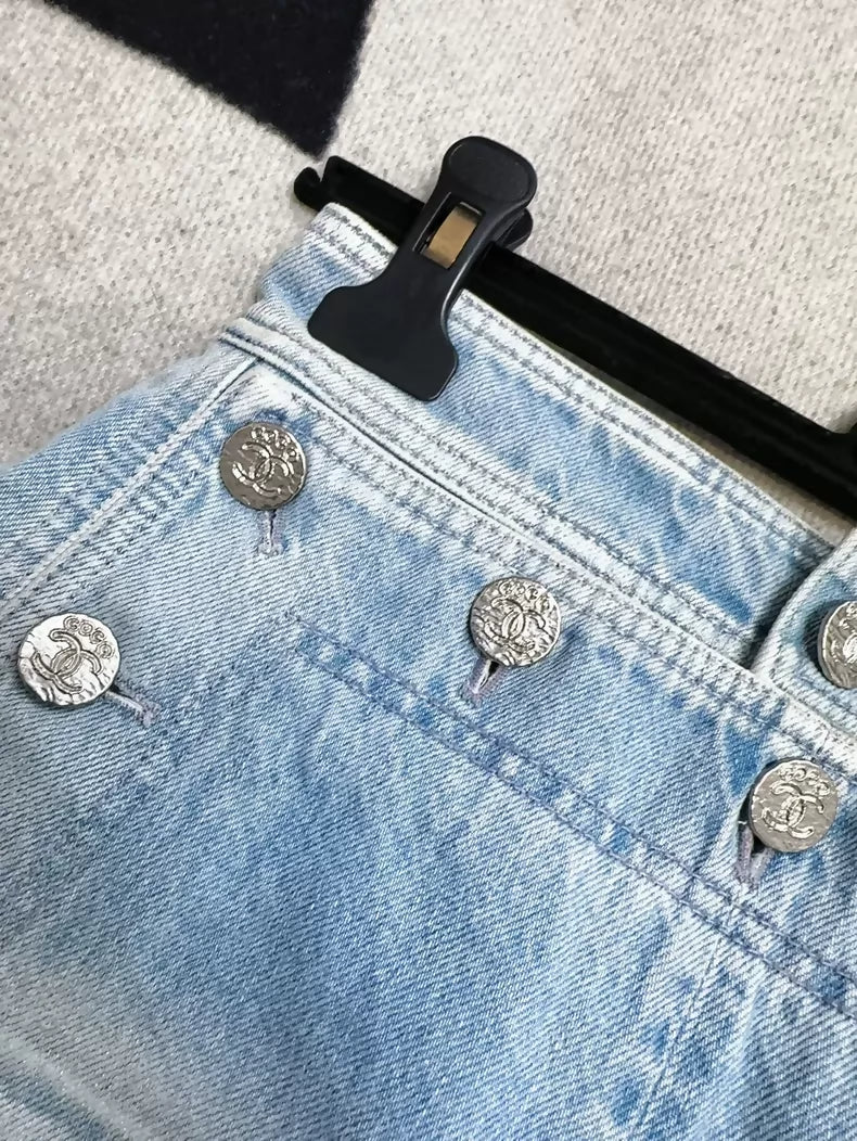 Chanel Blue Denim Shorts