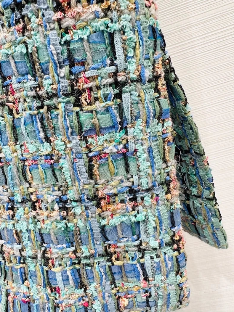 Chanel 25A Blue Tweed Vest