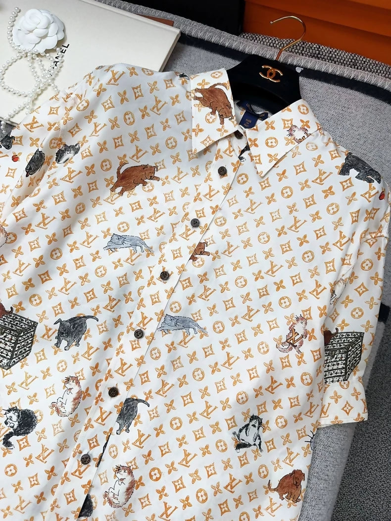 Louis Vuitton catogram silk shirt