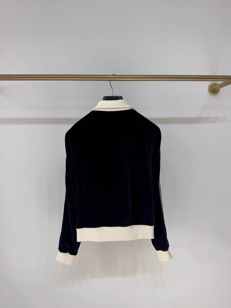 Celine black
white velvet jacket
