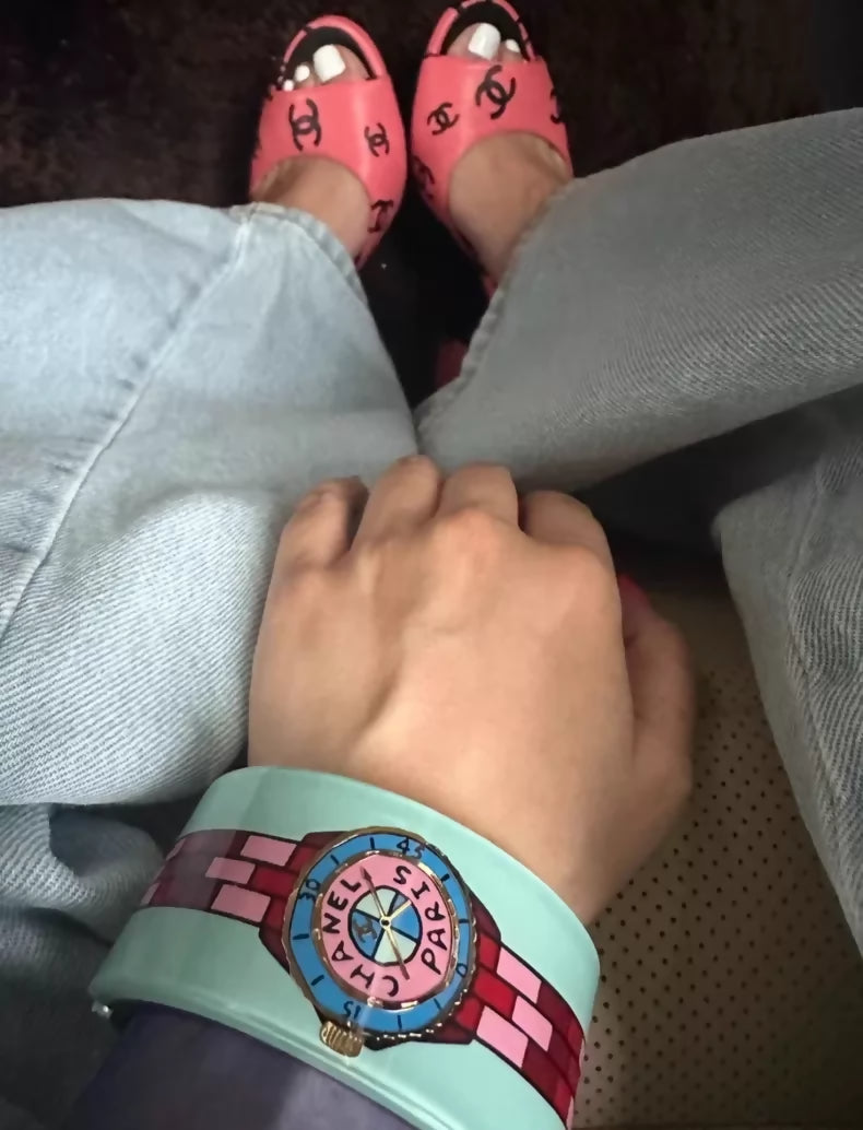 Chanel 23A Pink Blue Watch Bracelet