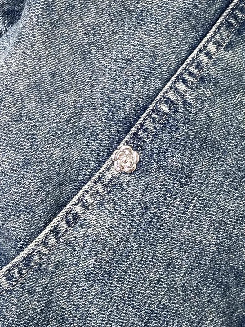 Chanel 25B blue denim jumpsuit