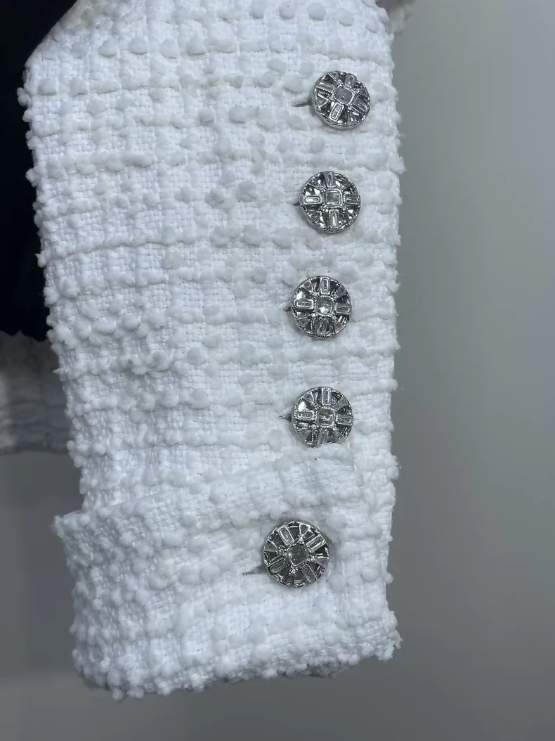 Chanel 22C white tweed jacket