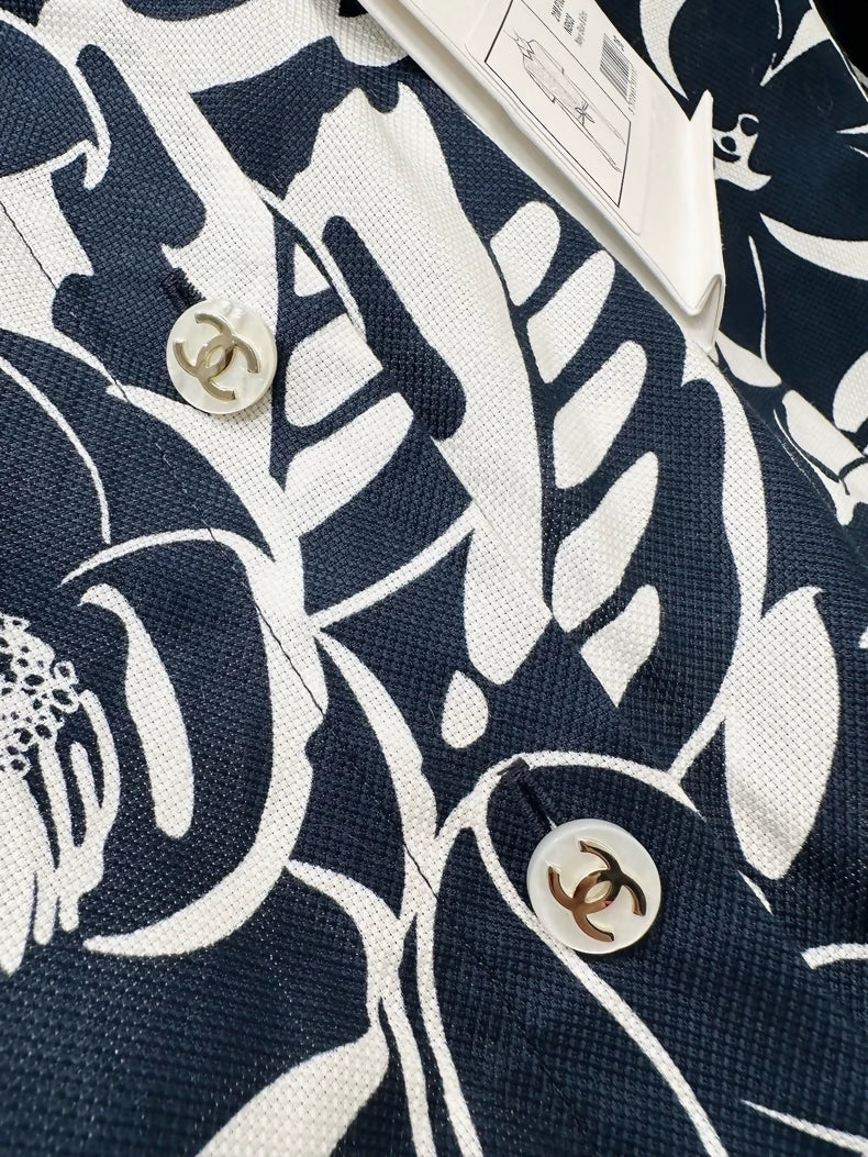 Chanel 21M Coco Beach blue and white Shirt