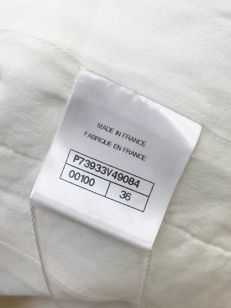 Chanel 23C white tweed jacket