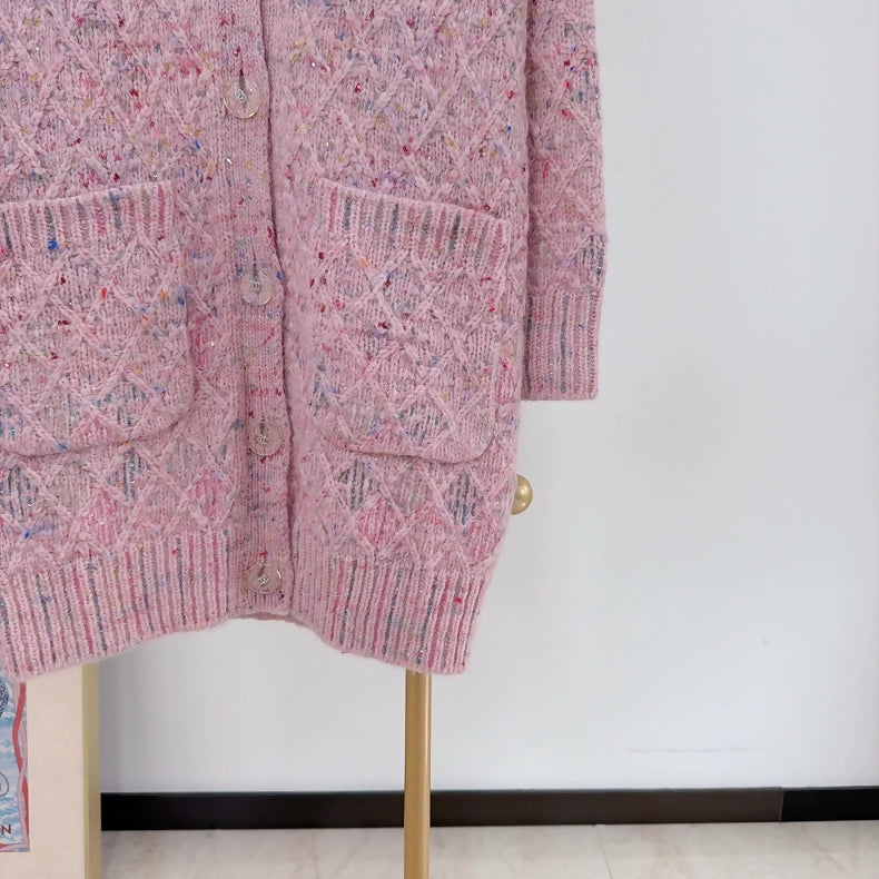 Chanel Metropolitan Collection Pink Diamond Quilted Cardigan