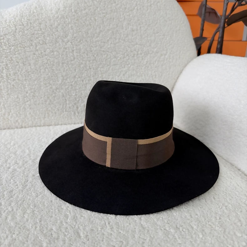 Maison Michel Color Block Wide Brim Hat