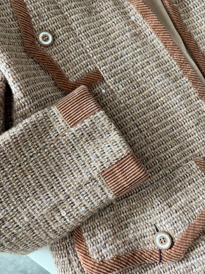 Chanel 03A Khaki Wool Sequined Jacket