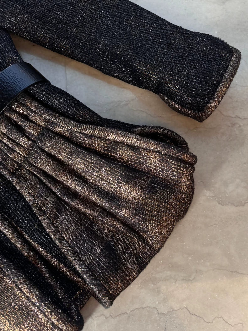 Chanel 19A black velvet Jacket with Belt