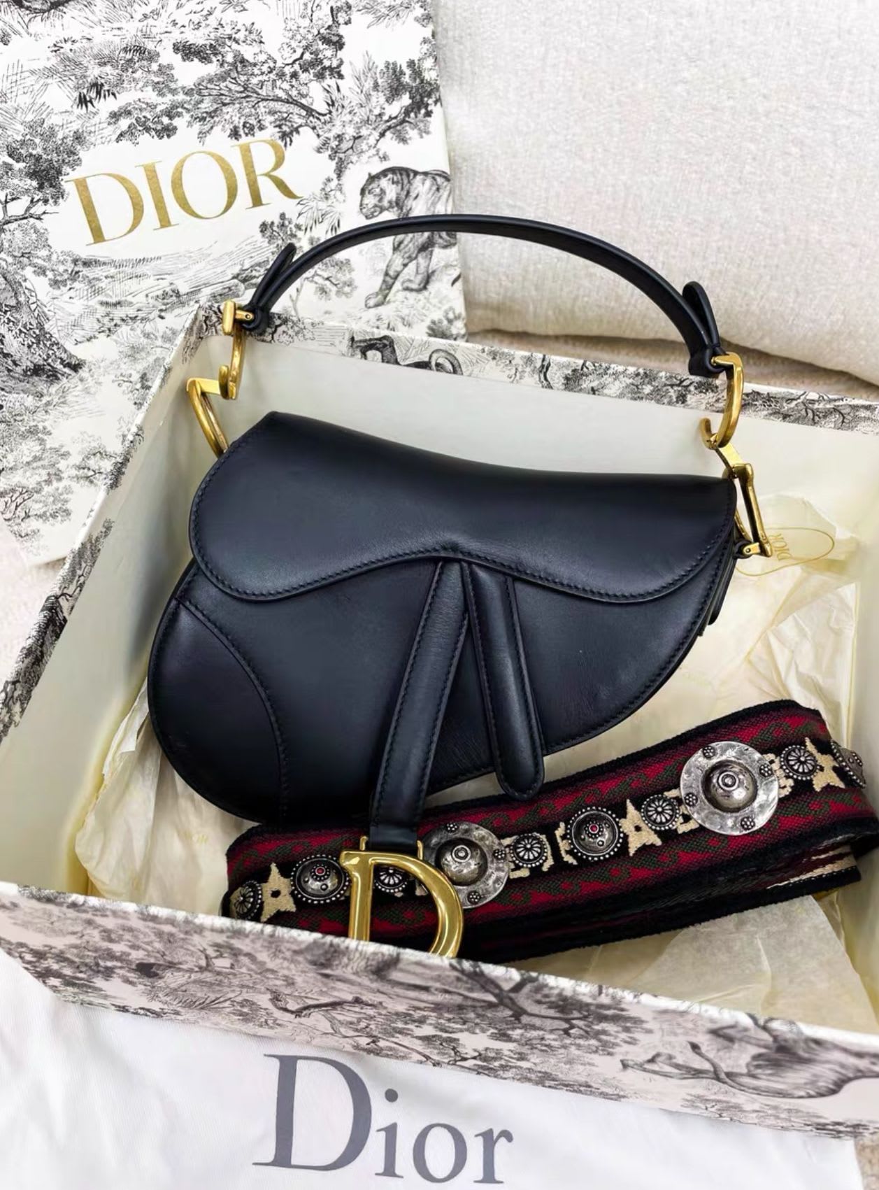 DIOR Saddle Bag Black Smooth Calfskin
