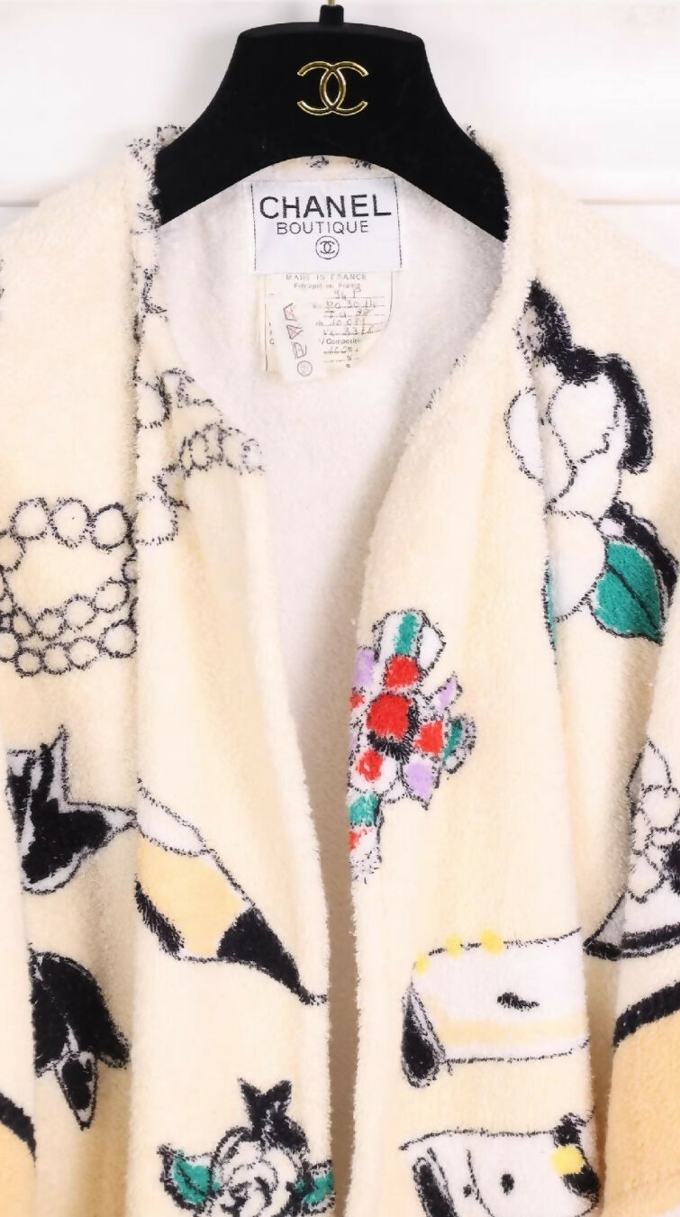 Chanel 1994 Towel Series Yellow Graffiti coat
