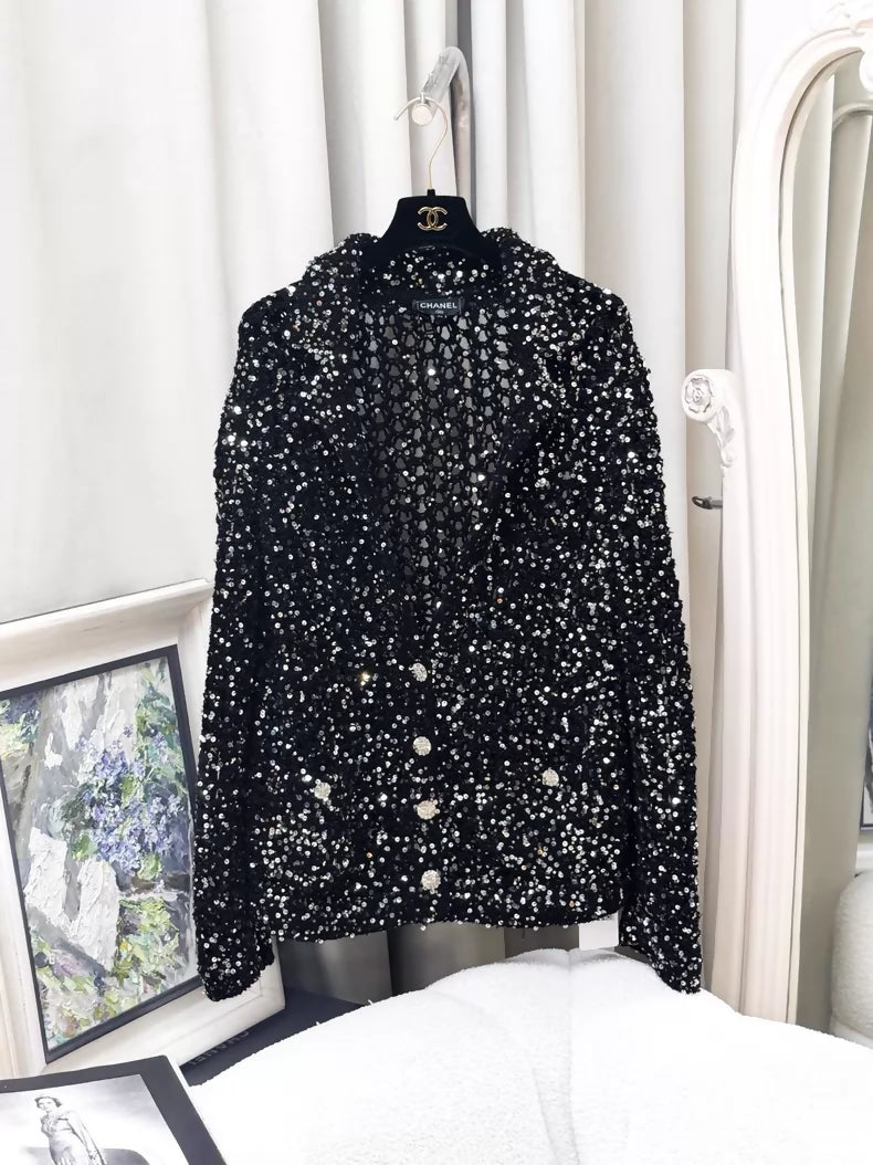CHANEL ブラック カーディガン シャネル カーディガン CHANEL Cardigan【正規品・専門店】シャネル