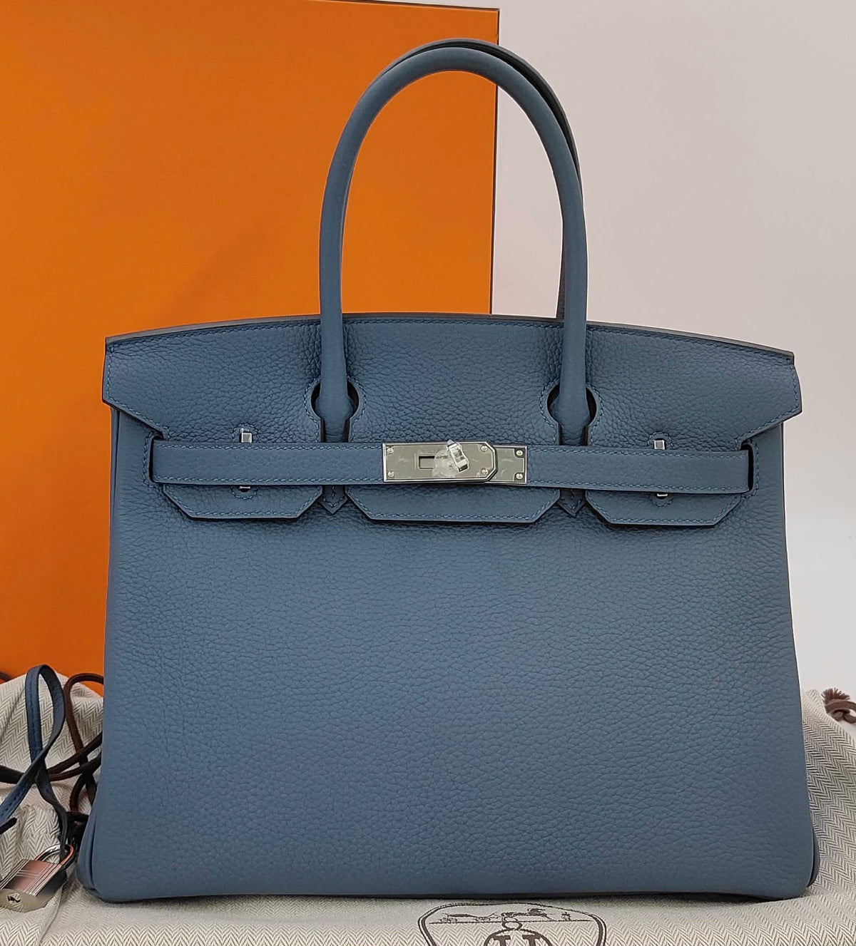 Hermes Birkin 30 Bleu Tempete Togo Palladium hardware