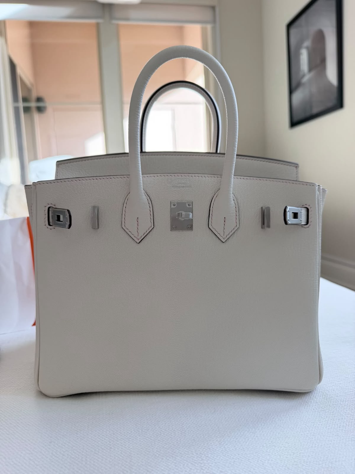 Hermes Birkin 25 HSS Nata Chevre Brused gold hardware