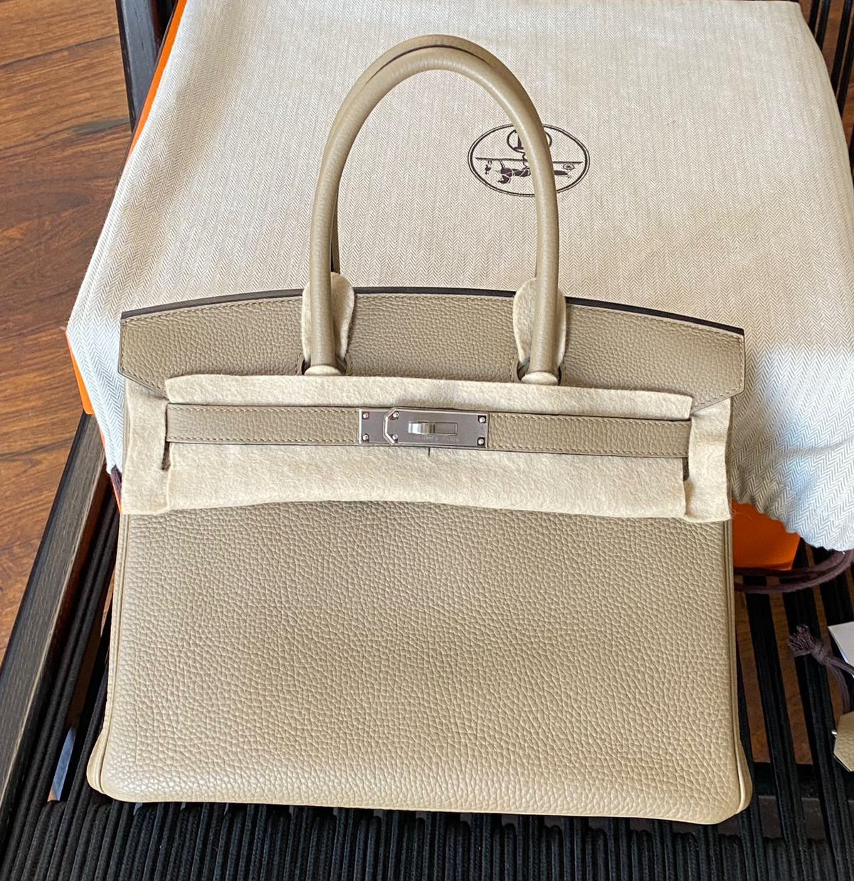 Hermes Birkin 30 Beige Marfa Togo Palladium hardware