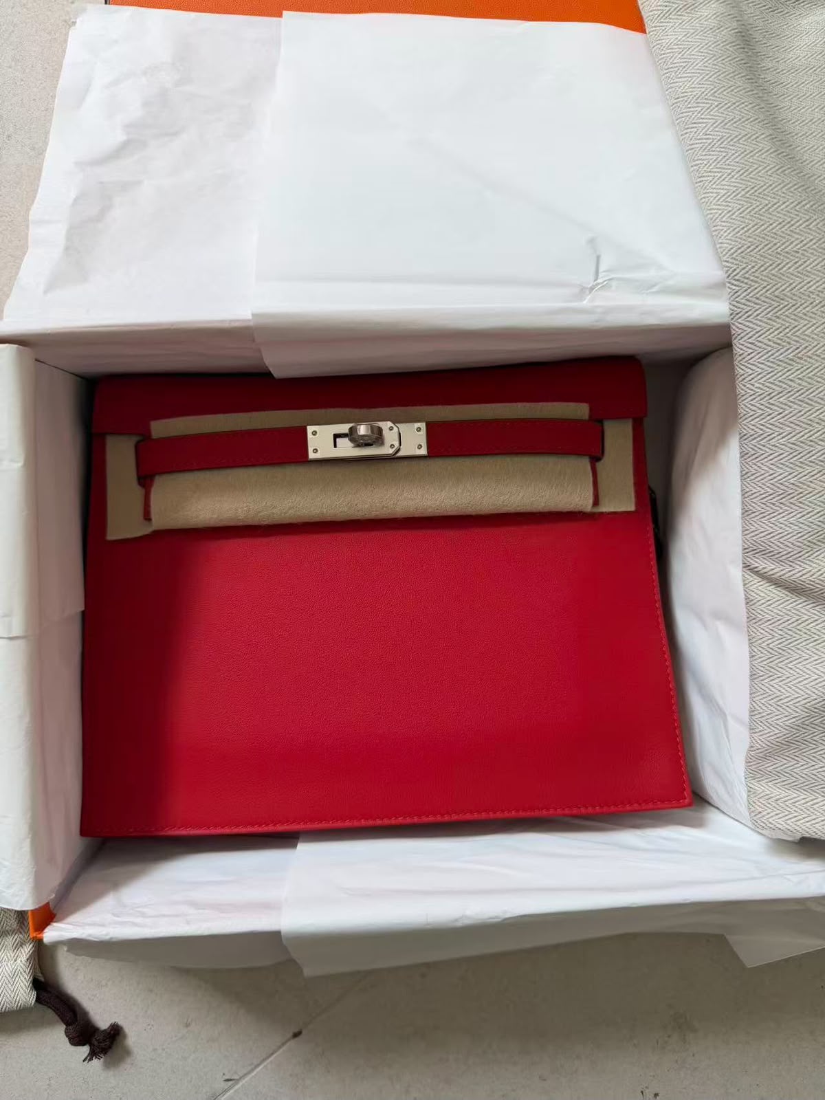 Hermes Kelly Danse Rouge Radieux Swift Palladium hardware