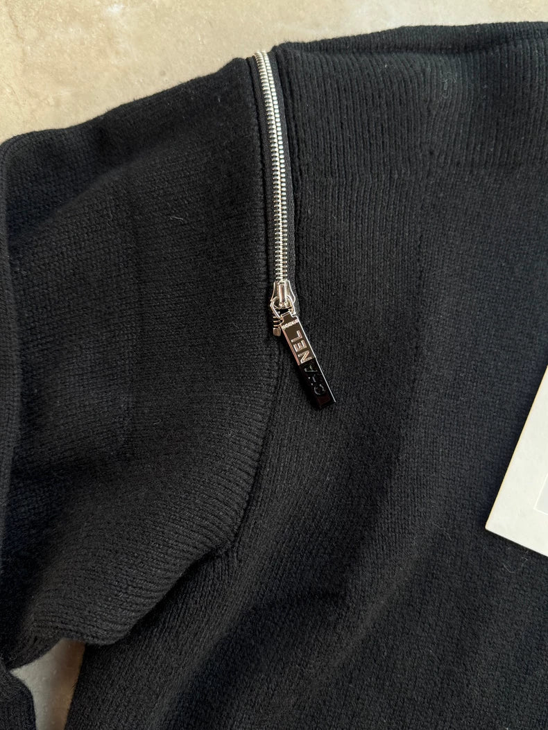 Chanel 25P Black Knit Cardigan