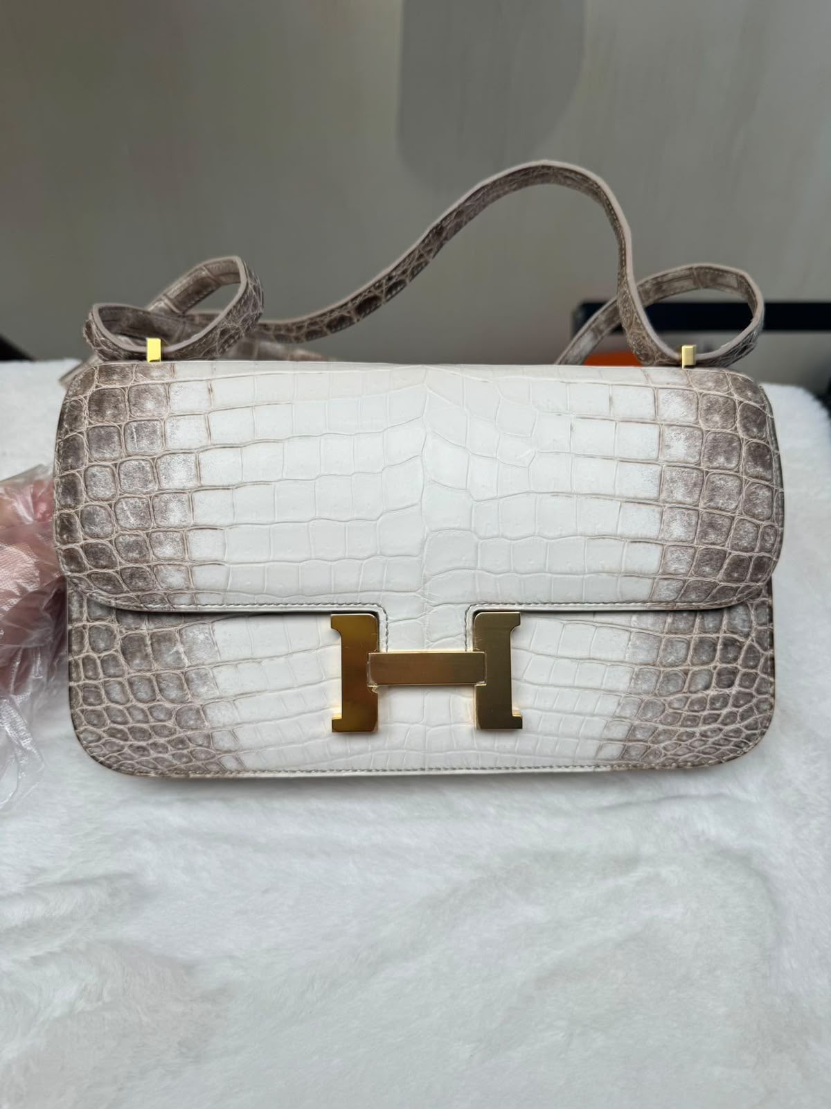 Hermes Constance Elan Himalaya Matte Niloticus Gold hardware