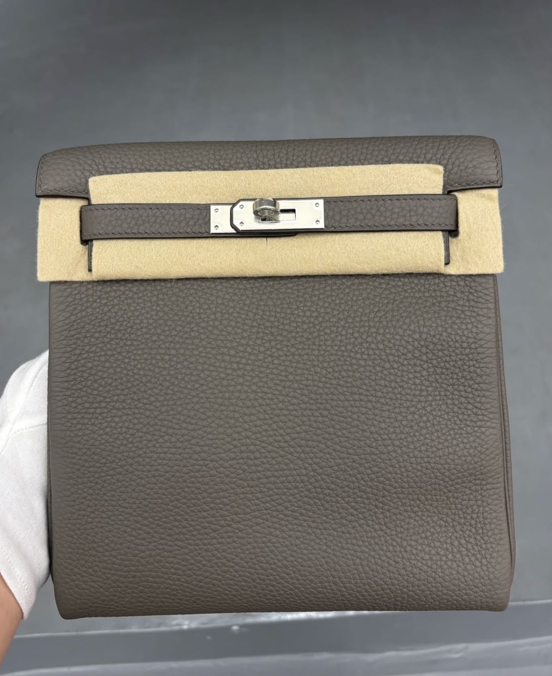 Hermes Kelly ado Etain Clemence palladium hardware
