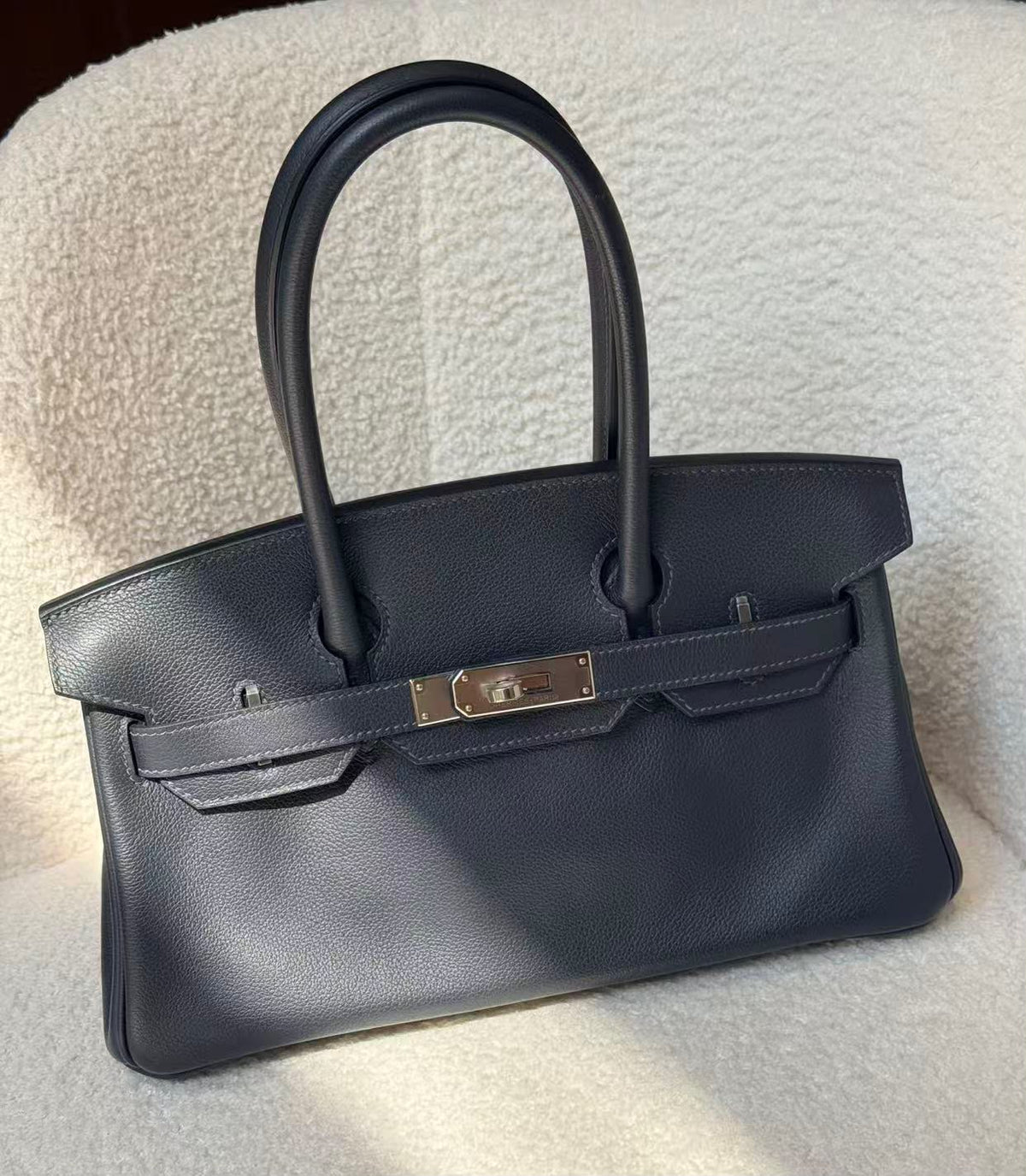 Hermes Birkin 29 shoulder Caban evercolor Palladium hardware