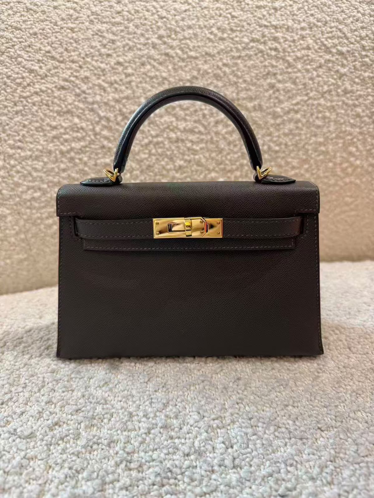 Hermes Mini Kelly 20 Graphite Madame gold hardware