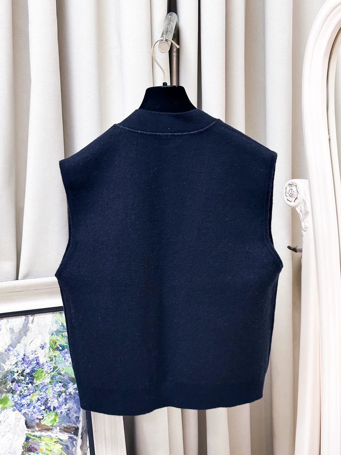 Chanel 24p navy blue vest jacket