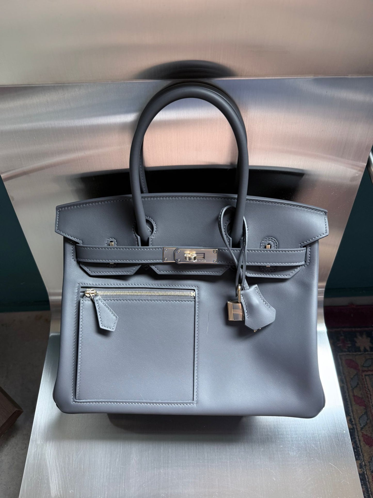 Hermes Birkin 30 Colormatic Ardoise Swift Permabrass hardware