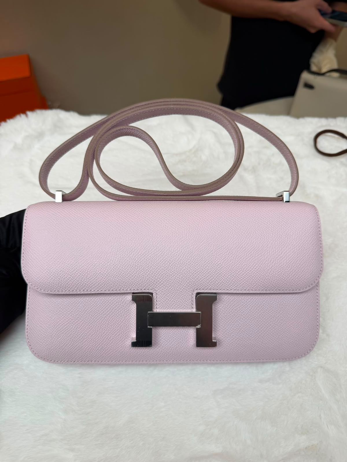 Constance Elan Mauve Pale Epsom Palladium hardware