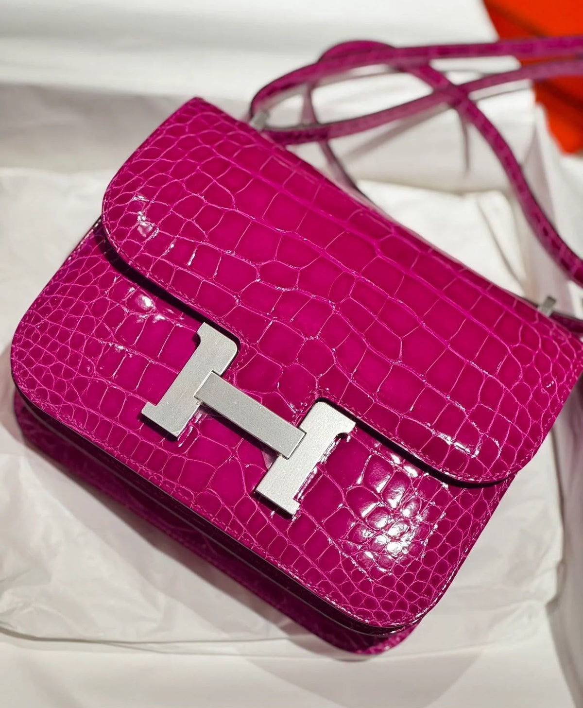 Hermes Constance 18 Rose Pourpre Palladium hardware