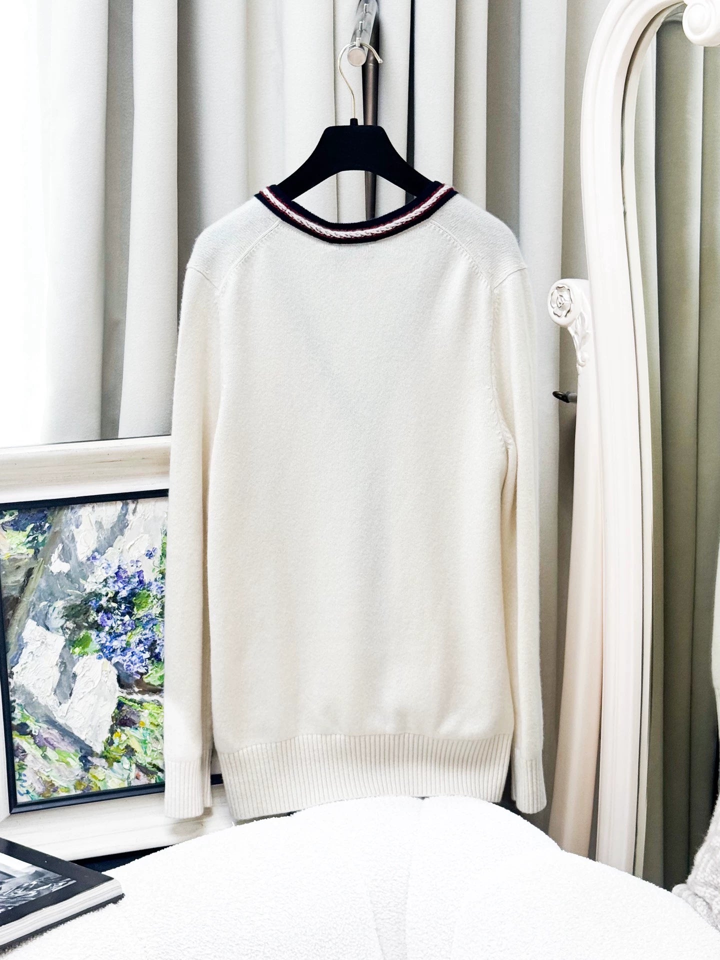Chanel 26P white cashmere cardigan