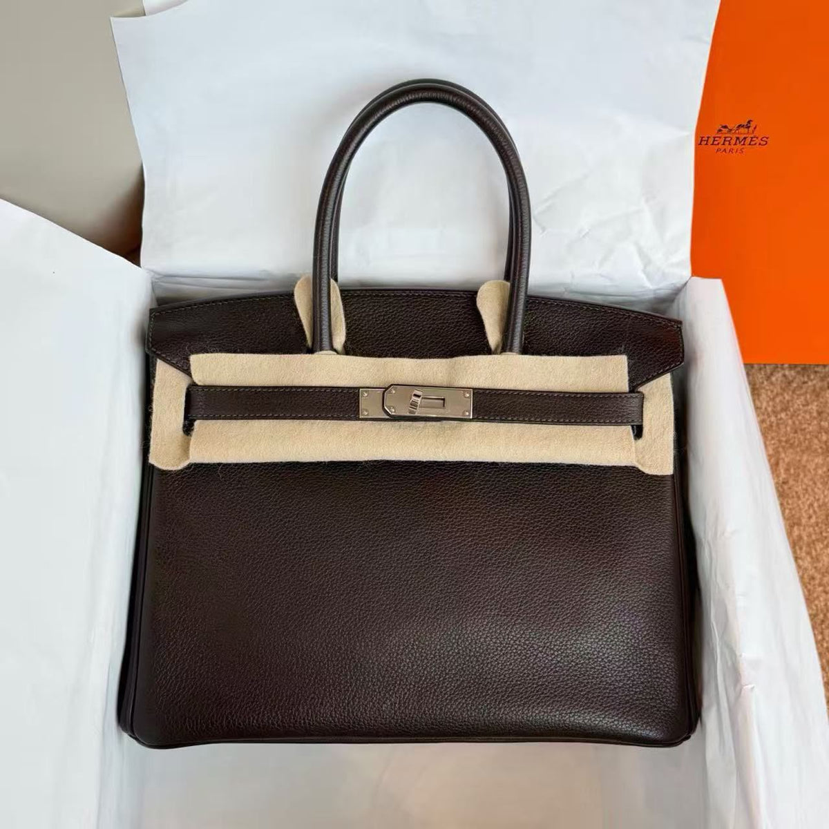Hermes birkin 30 Ebene Barenia Faubourg Palladium hardware