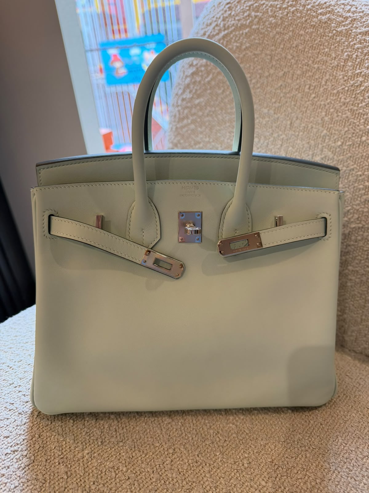 Hermes Birkin 25 Peppermint Swift Palladium hardware