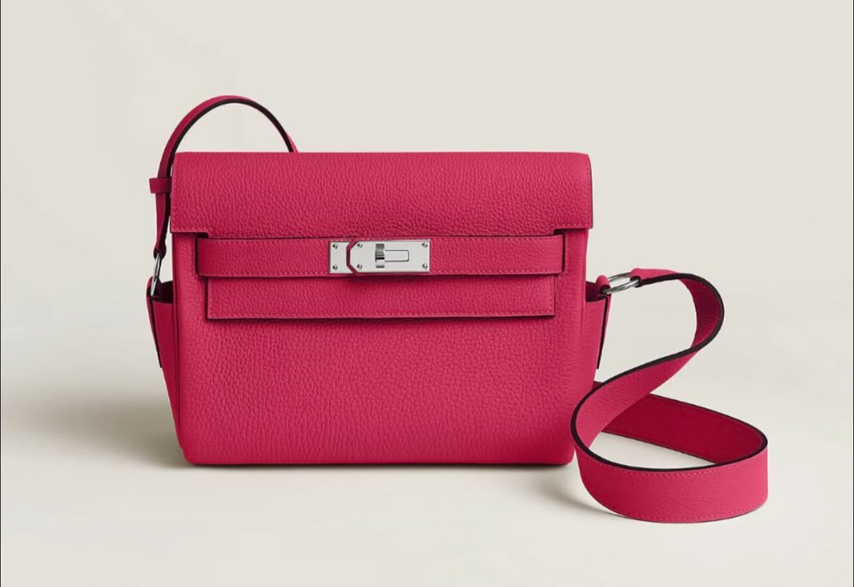 Hermes Kelly Messenger Rose Mexico Togo Palladium hardware