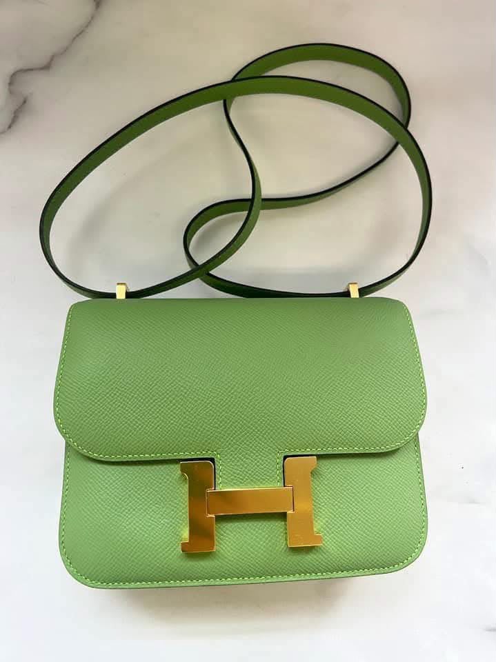 Hermes Constance 18 Vert Criquet Epson Gold hardware