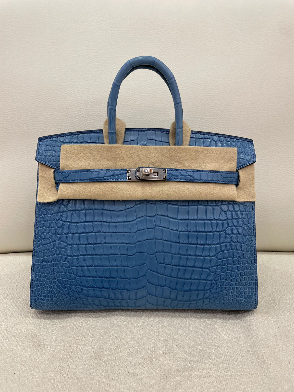 Hermes Birkin 25 Haneda porosus palladium hardware