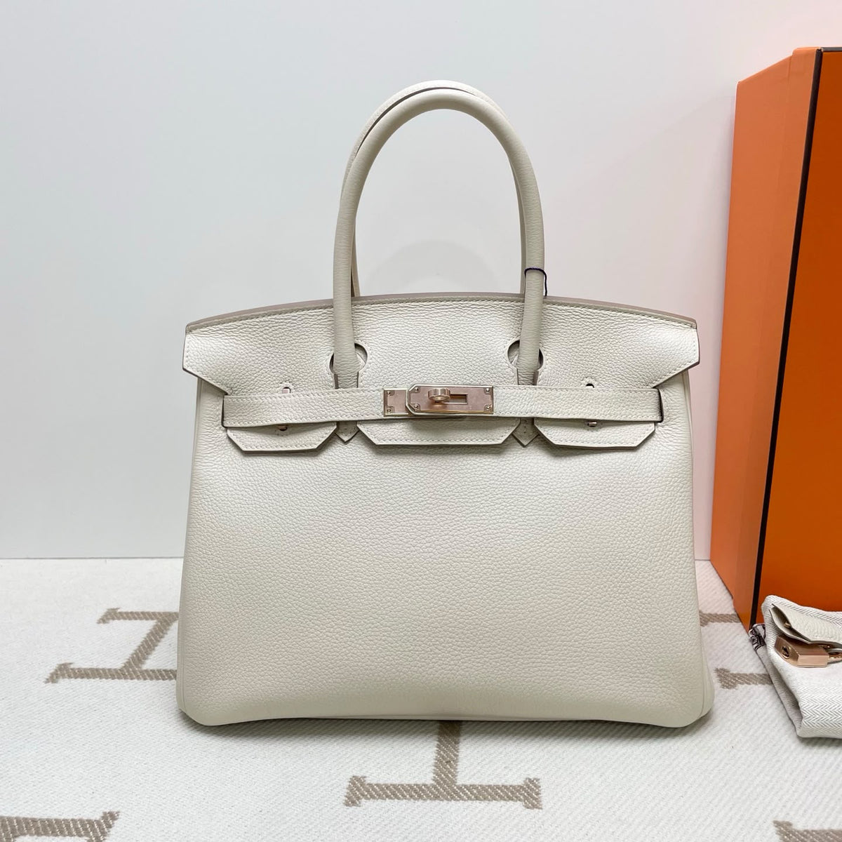 Hermes Birkin 30 Craie Togo Rose gold hardware