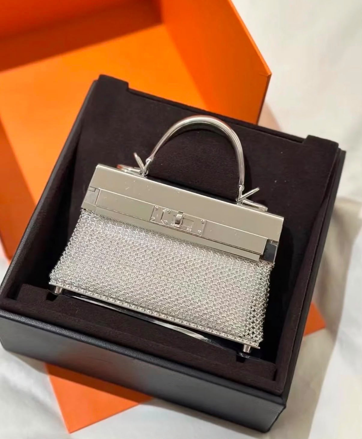 Hermès Kelly Sac Bijou Chaine In Sterling Silver