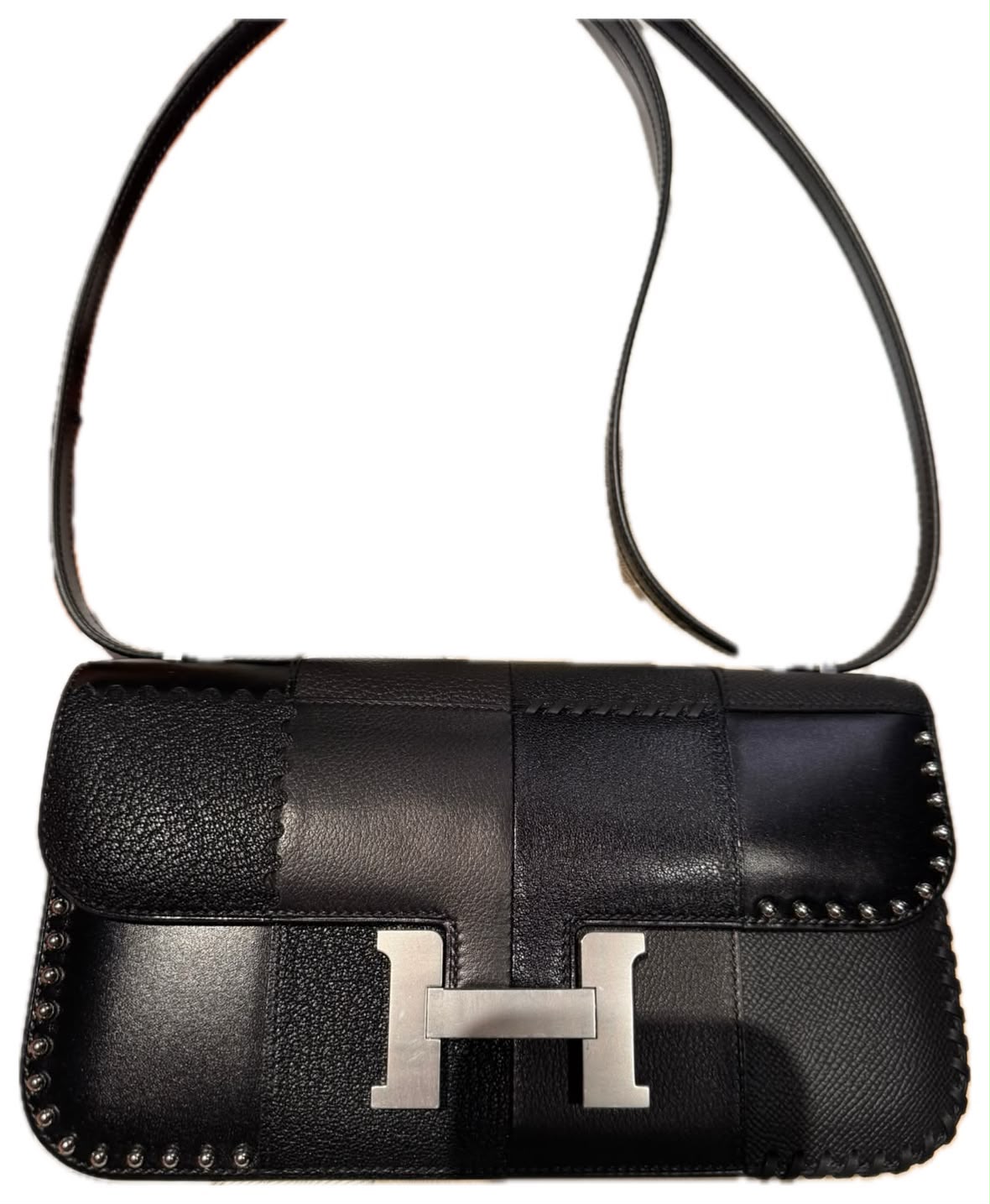 Hermes Constance elan patchwork palladium hardware