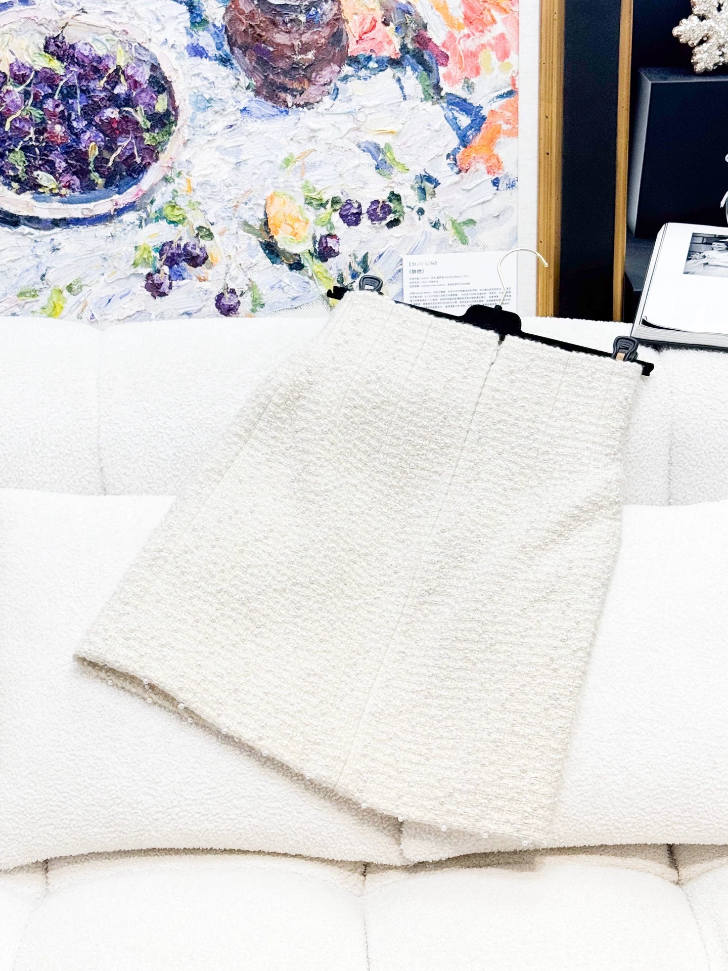 Chanel 18A white tweed jacket and skirt