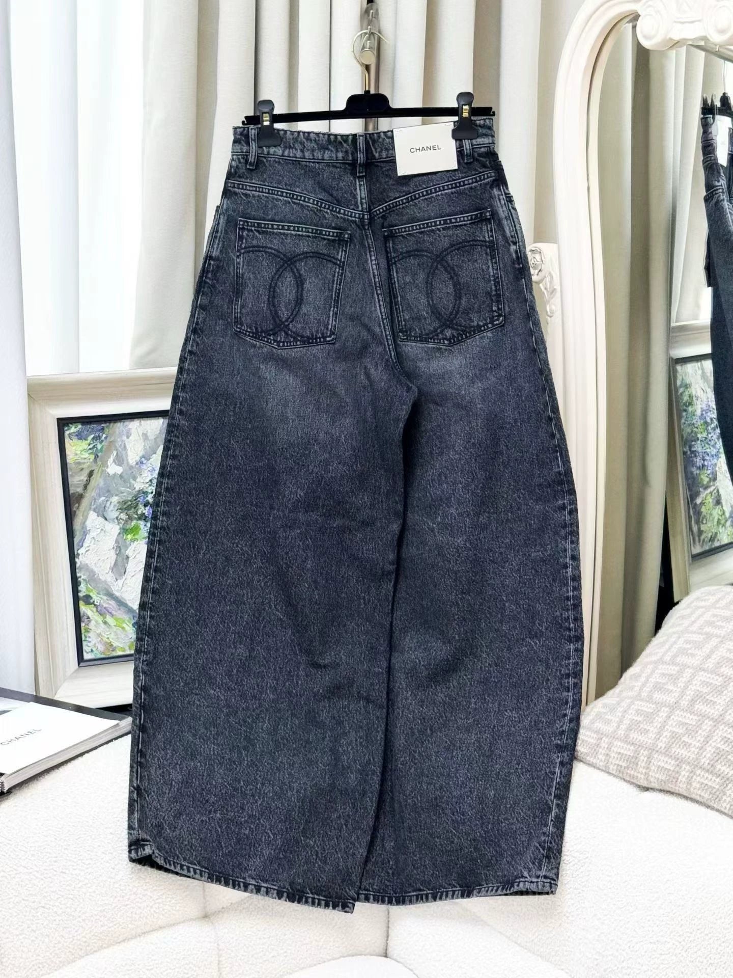 Chanel 26A charcoal grey jeans