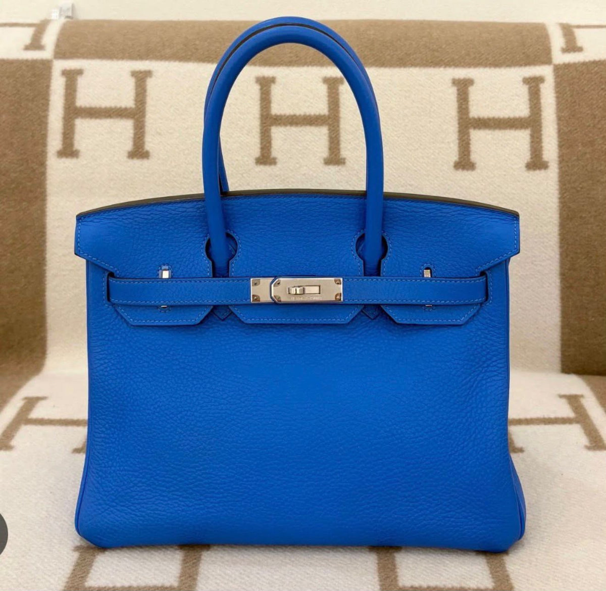 Hermes Birkin 30 Bleu Hydra Togo Palladium hardware
