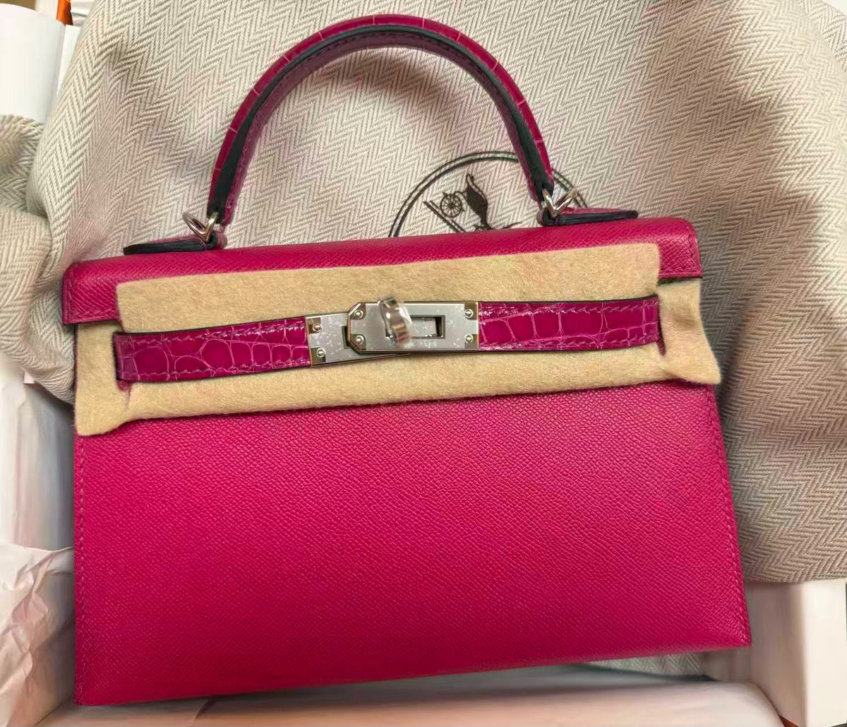 Hermes Mini Kelly 20 Touch Madame / Shiny Alligator Palladium hardware