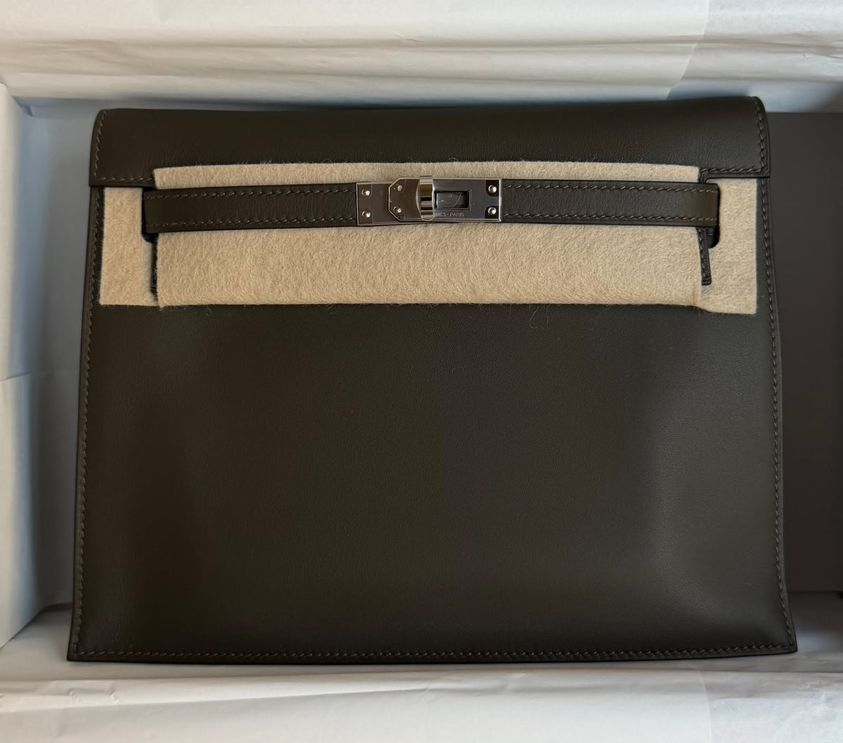 Hermes Kelly Danse Vert Loden Swift Palladium hardware